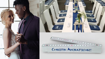 Let’s get married! Zollstock als ideales Geschenk für Hochzeiten bedrucken
