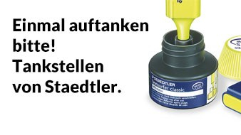 Einmal Auftanken bitte! Flipchartmarker, Textmarker & Co. von Staedtler ganz einfach wieder auffüllen.