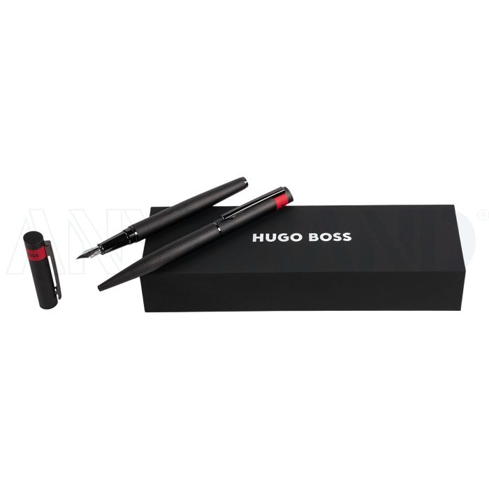 HUGO BOSS Set Loop Diamond Black (kugelschreiber & füllfederhalter) bedrucken