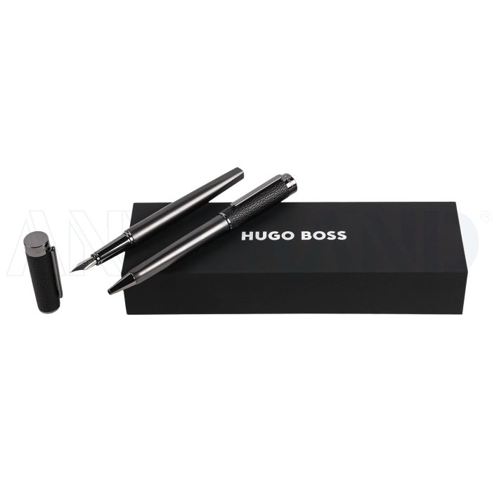 HUGO BOSS Set Corium Black (kugelschreiber & füllfederhalter) bedrucken