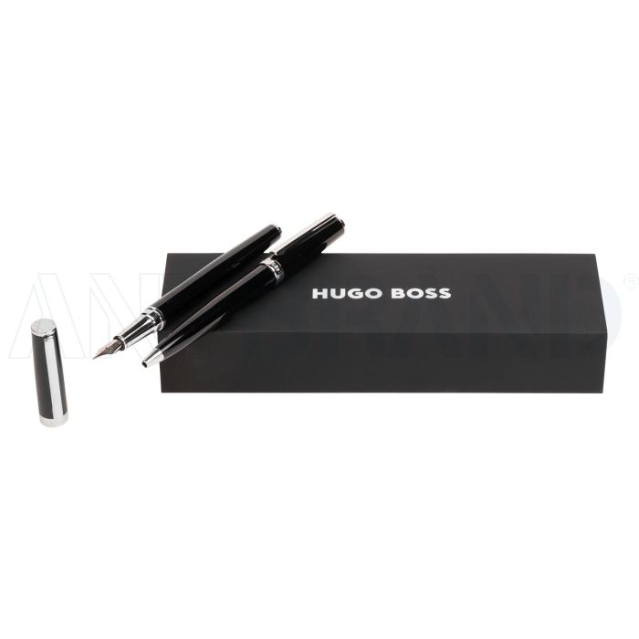 HUGO BOSS Set Gear Icon Black (kugelschreiber & füllfederhalter) bedrucken