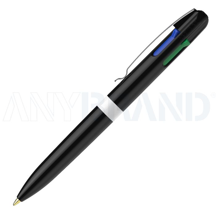 Schneider Take 4 Promo Vier-Schreibfarben Kugelschreiber schwarz bedrucken