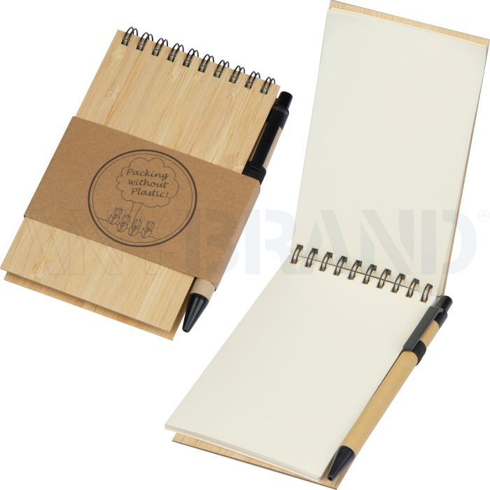 Notizbuch mit Bambuscover bedrucken