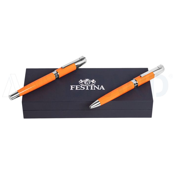 FESTINA Set Classicals Chrome Orange (kugelschreiber & füllfederhalter) bedrucken