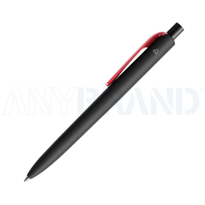 Prodir DS8 PNN Regeneration Pen Push Kugelschreiber schwarz mit farbigem Clip bedrucken