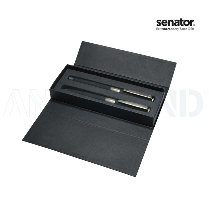 senator® Image Black Line Set (Drehkugelschreiber+ Rollerball) bedrucken
