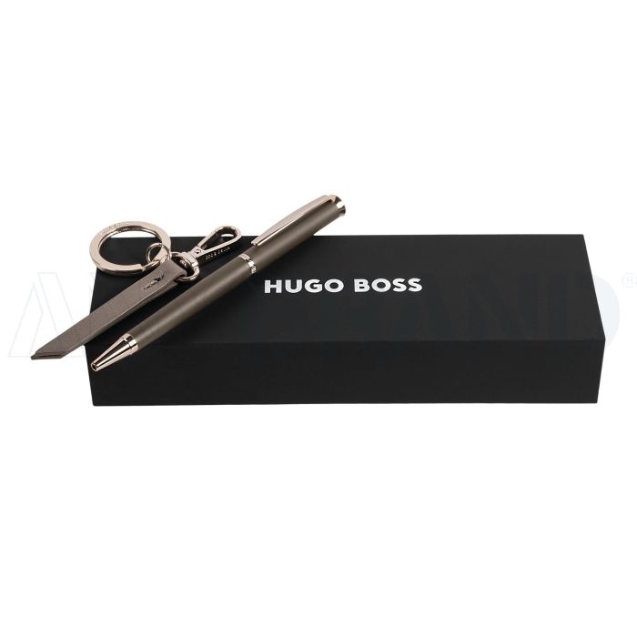 HUGO BOSS Set HUGO BOSS Taupe (kugelschreiber & schlüsselring) bedrucken