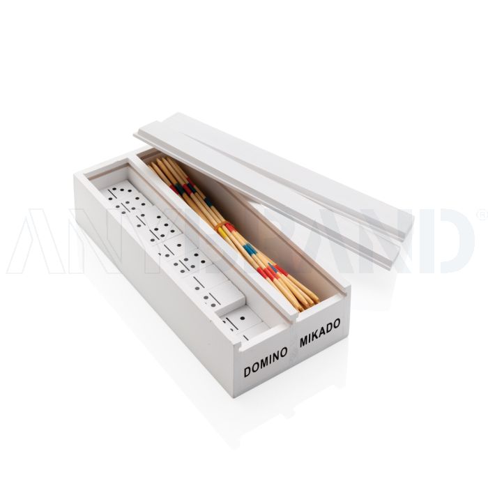 Deluxe Mikado/Domino Set in Holzbox bedrucken