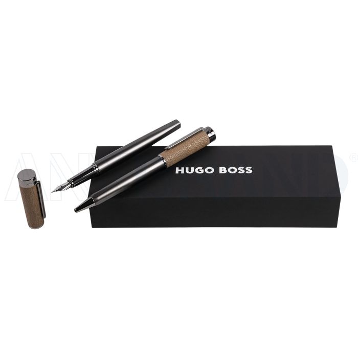 HUGO BOSS Set Corium Camel (kugelschreiber & füllfederhalter) bedrucken