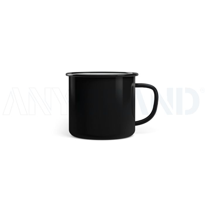 Emaille Kaffeetasse Promo Black Magic Mini 6 cm schwarz bedrucken