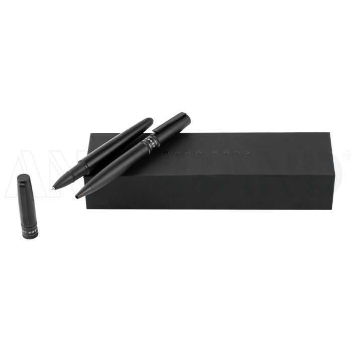 HUGO BOSS Set Illusion Gear Black (kugelschreiber & tintenroller) bedrucken