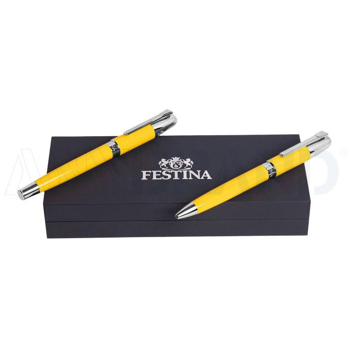 FESTINA Set Classicals Chrome Yellow (kugelschreiber & füllfederhalter) bedrucken