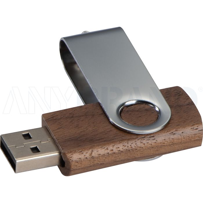 USB Stick Twist mit Holzkörper dunkel 8GB bedrucken