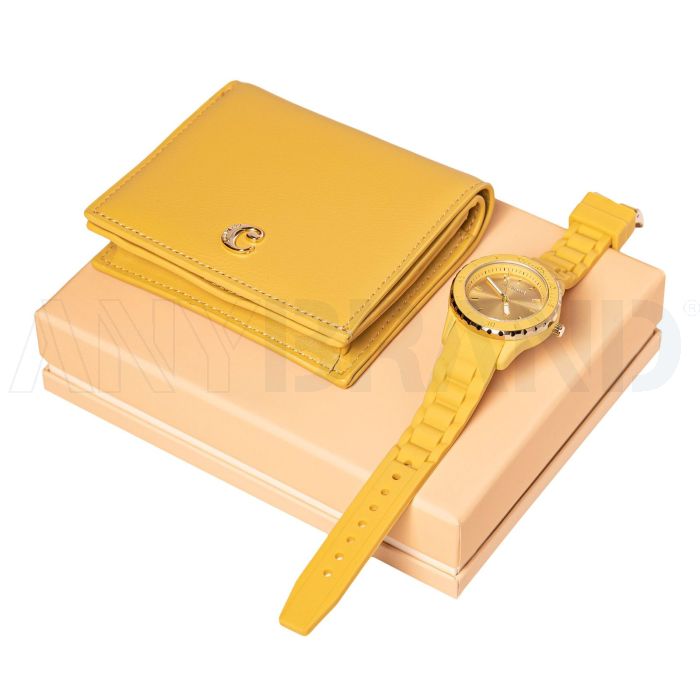 Cacharel Set Albane Yellow (brieftasche & armbanduhr) bedrucken