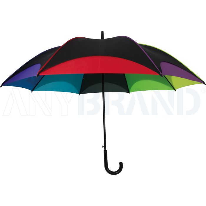 Automatik Regenschirm in Regenbogefarben bedrucken