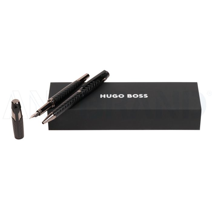 HUGO BOSS Set Chevron Black (kugelschreiber & füllfederhalter) bedrucken