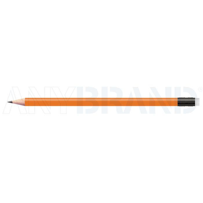 Staedtler Bleistift orange, rund mit Zwinge und Radiertip bedrucken