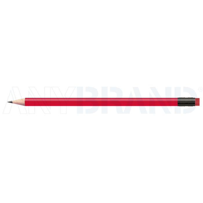 Staedtler Bleistift rot, rund mit Zwinge und Radiertip bedrucken