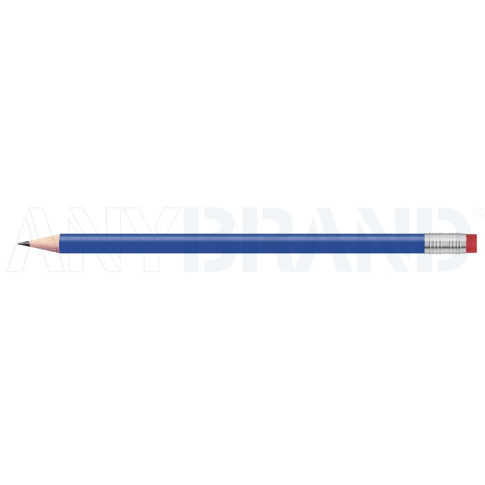 Staedtler Bleistift blau, rund mit Zwinge und Radiertip bedrucken