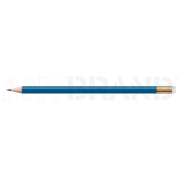 Staedtler Bleistift dunkelblau, rund mit Zwinge und Radiertip bedrucken
