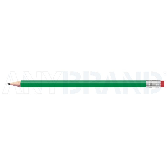 Staedtler Bleistift dunkelgrün, rund mit Zwinge und Radiertip bedrucken