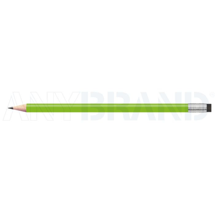 Staedtler Bleistift hellgrün, rund mit Zwinge und Radiertip bedrucken