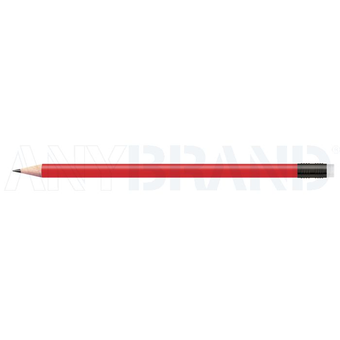 Staedtler Bleistift rot metallic, rund mit Zwinge und Radiertip bedrucken