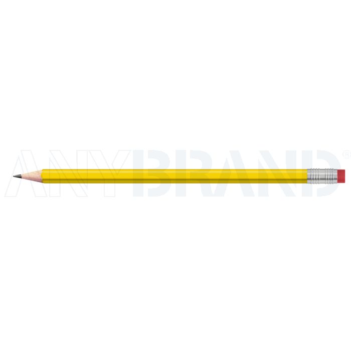 Staedtler Bleistift gelb, eckig mit Zwinge und Radiertip bedrucken