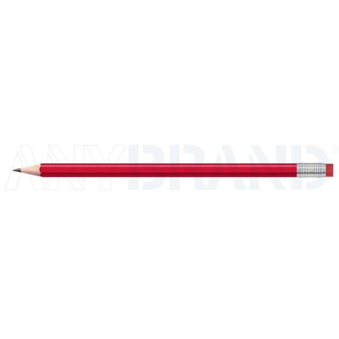 Staedtler Bleistift rot, eckig mit Zwinge und Radiertip bedrucken