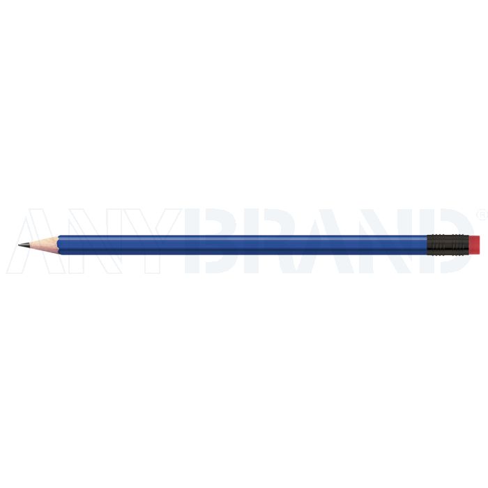 Staedtler Bleistift blau eckig mit schwarzer Zwinge und rotem Radiertip bedrucken