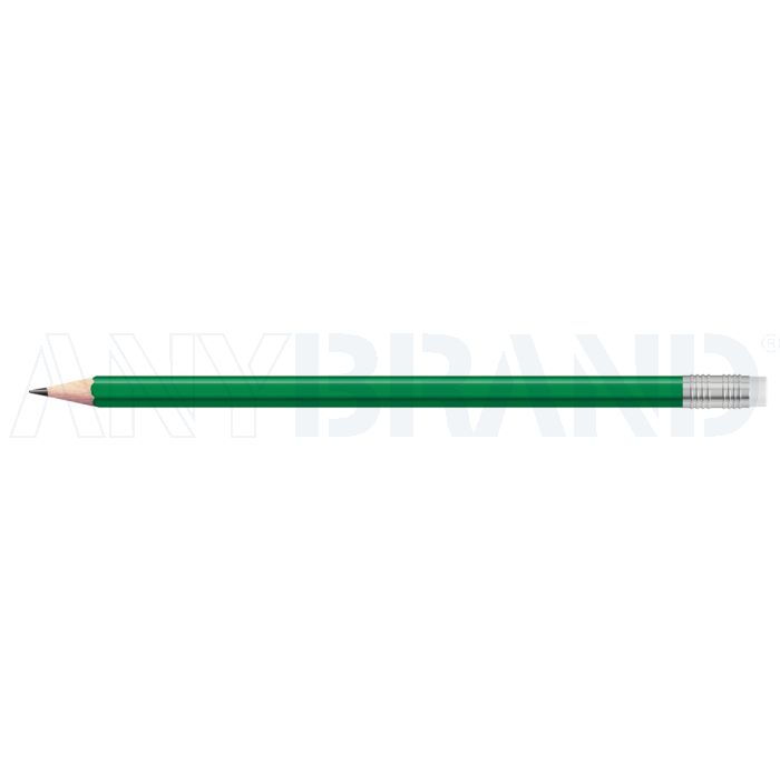 Staedtler Bleistift dunkelgrün, eckig mit Zwinge und Radiertip bedrucken
