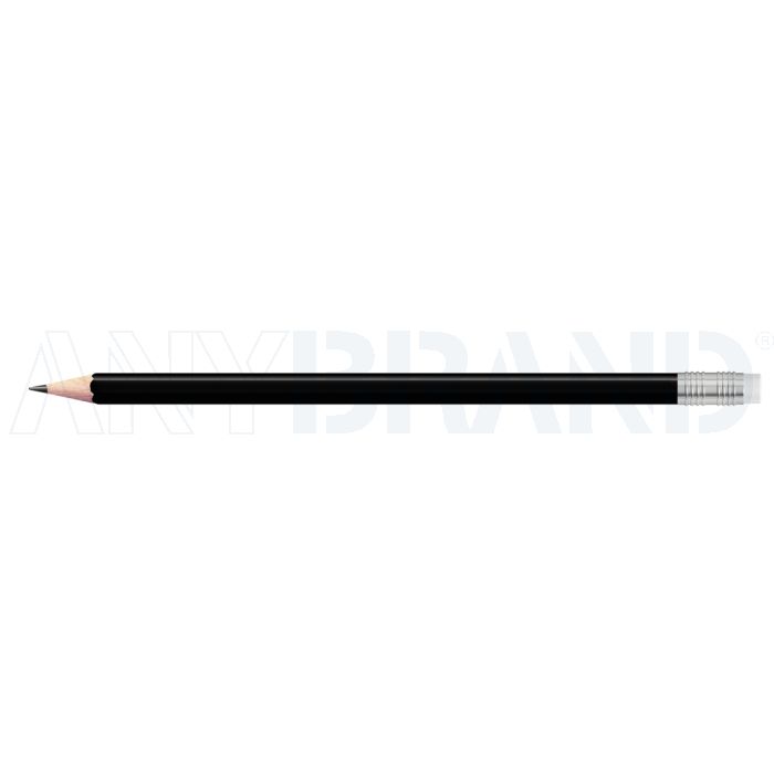 Staedtler Bleistift schwarz, eckig mit Zwinge und Radiertip bedrucken