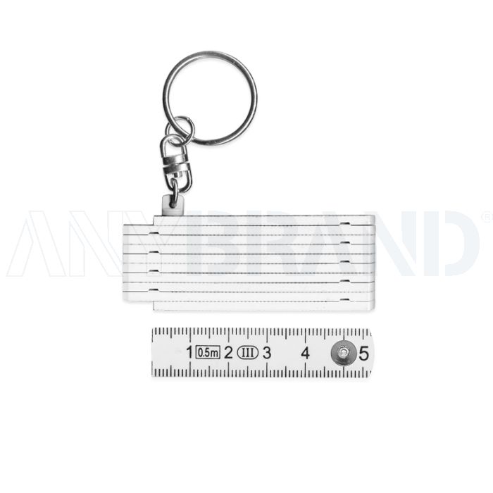 Hultafors Zollstock-Schlüsselanhänger 0,5m in weiß bedrucken