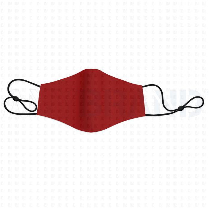 Mund-Nasen-Maske aus 100% Baumwolle, doppellagig rot bedrucken