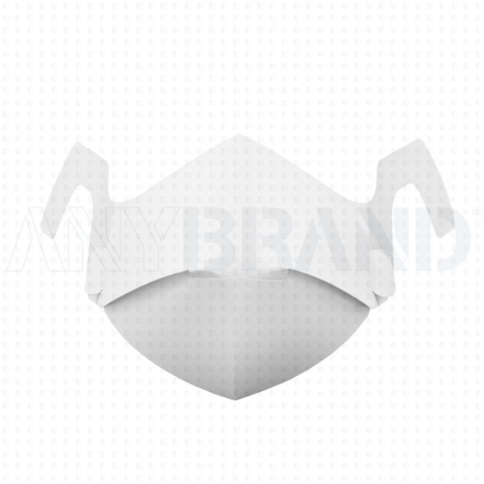 Pappmaske, Mund-Nasen-Masken Abdeckung faltbar, weiß, unbedruckt bedrucken