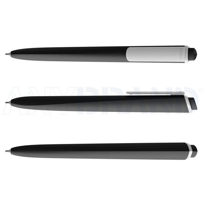 Pigra P02 Kugelschreiber matt mit weißem Clip bedrucken