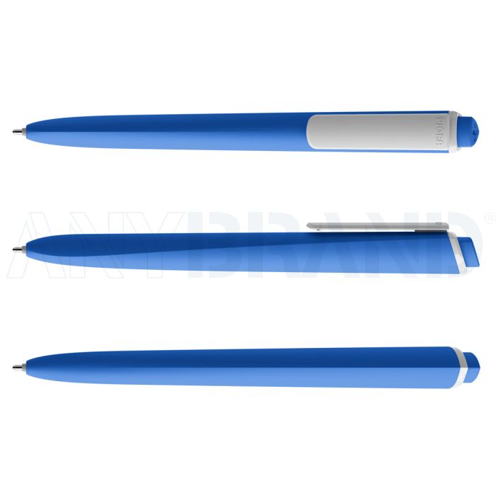 Pigra P02 Soft Touch Kugelschreiber mit weißem Clip bedrucken