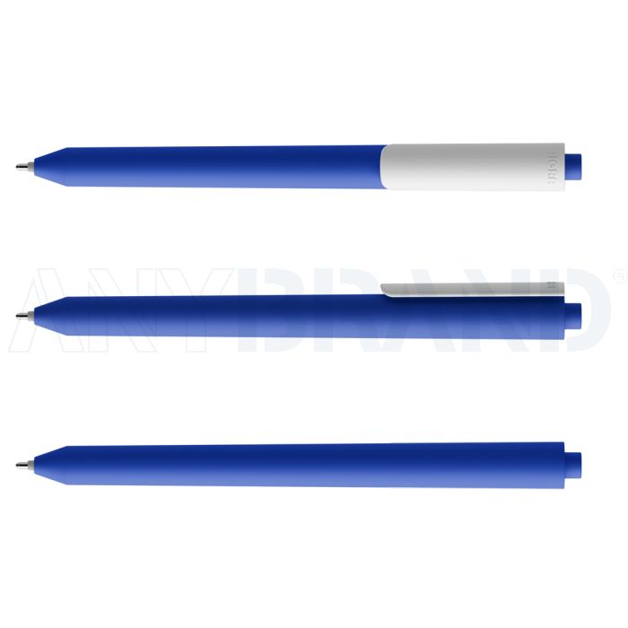 Pigra P03 Kugelschreiber matt mit weißem Clip bedrucken