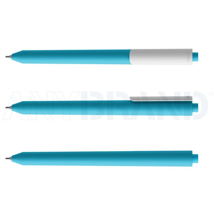 Pigra P03 Soft Touch Kugelschreiber mit weißem Clip bedrucken