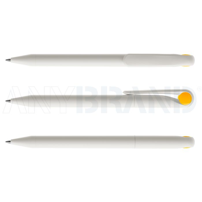 Prodir DS1 TMM Twist Kugelschreiber weiß matt mit farbigem Punkt bedrucken