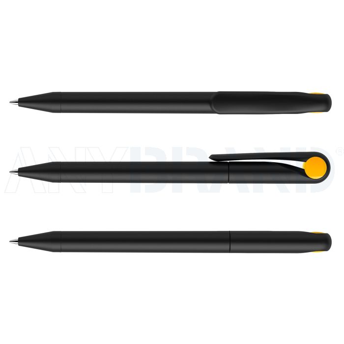 Prodir DS1 TMM Twist Kugelschreiber schwarz matt mit farbigem Punkt bedrucken