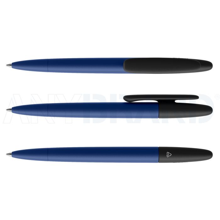 Prodir DS5 TNN Regeneration Pen Push Kugelschreiber blau mit farbigem Clip bedrucken