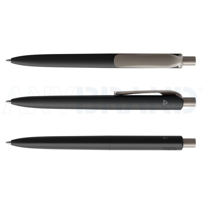 Prodir DS8 PNN Regeneration Pen Push Kugelschreiber schwarz mit farbigem Clip polished bedrucken