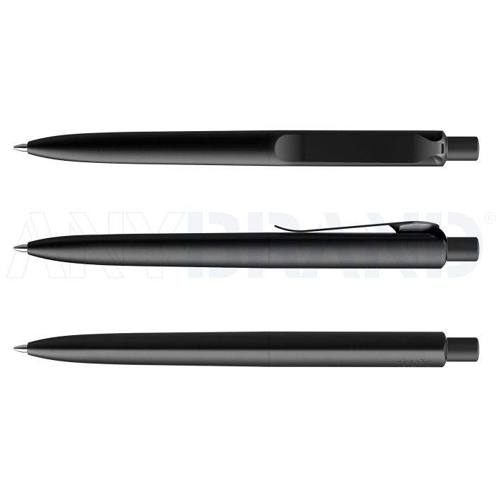 Prodir DS8 PSP Push Kugelschreiber schwarz matt mit Metallclip bedrucken