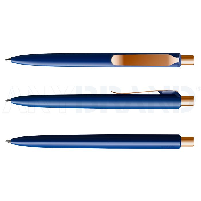 Prodir DS8 PSP Push Kugelschreiber blau poliert mit Metallclip bedrucken