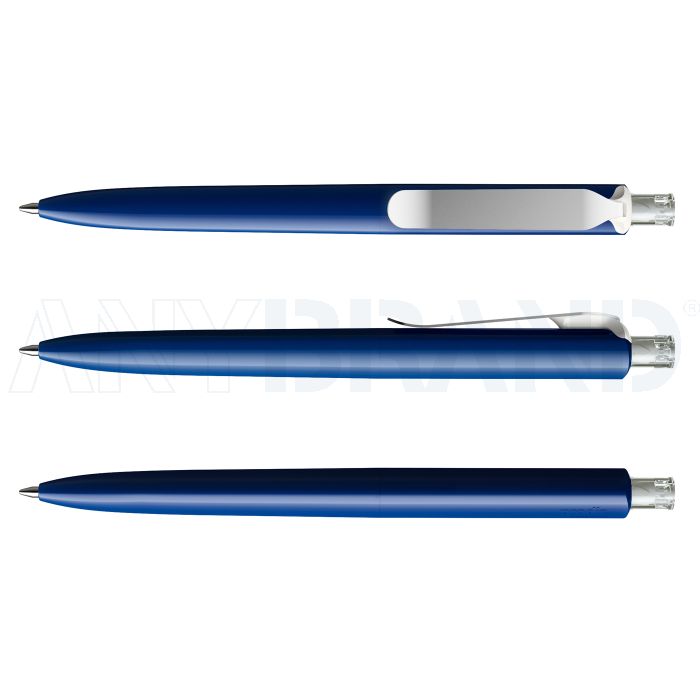 Prodir DS8 PSM Push Kugelschreiber blau poliert mit Standardmetallclip bedrucken