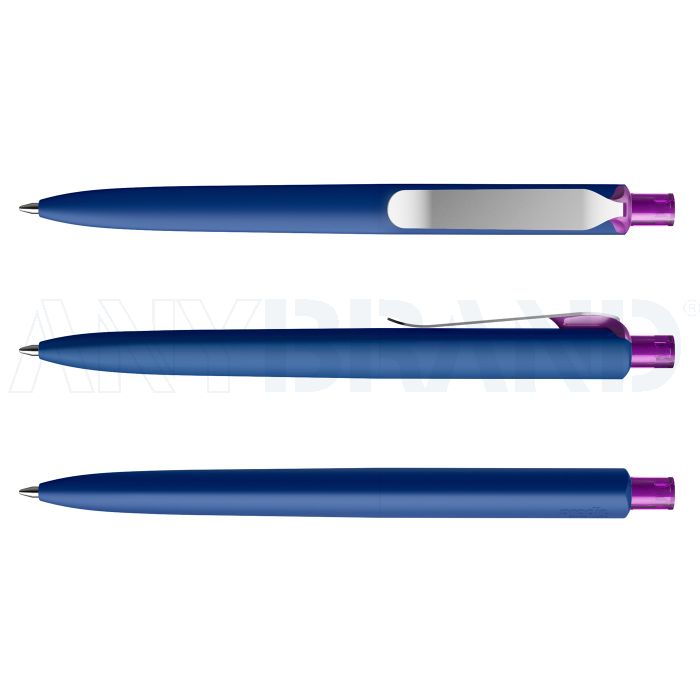 Prodir DS8 PSR Soft Touch Kugelschreiber blau mit Standardmetallclip bedrucken