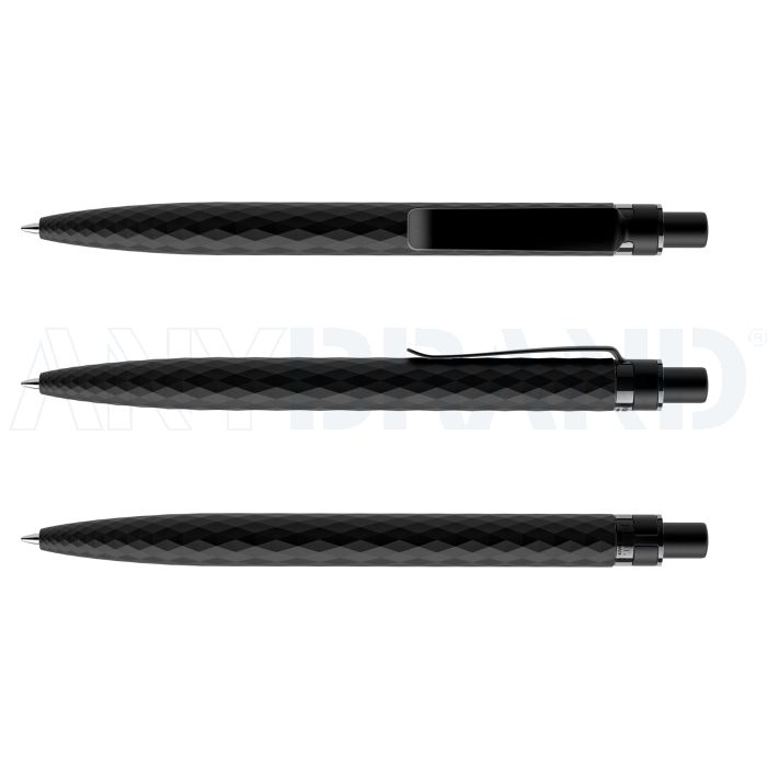 Prodir QS01 PQS Stone Push Kugelschreiber schwarz mit Metallclip bedrucken