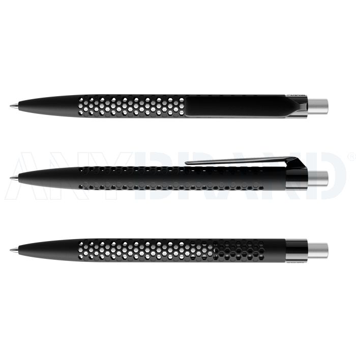 Prodir QS40 Soft Touch PRP Push Kugelschreiber mit Clip polished gerade und Metalldrücker satiniert bedrucken