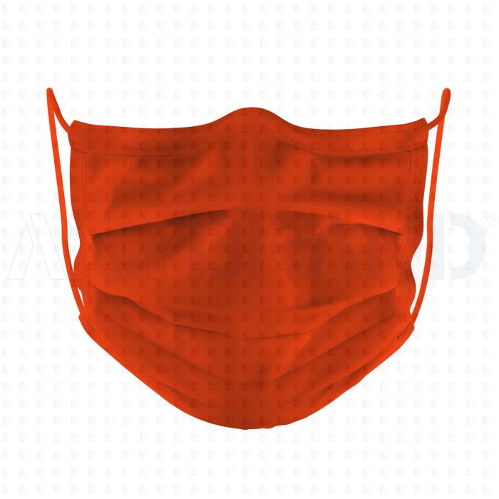 Mund-Nasen-Maske aus Baumwolle orange bedrucken